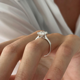 Round Halo, Pave & Split Shank Engagement Ring – 1.93 CT Lab Grown Diamond
