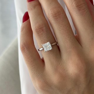 Round Halo, Pave & Split Shank Engagement Ring – 1.93 CT Lab Grown Diamond