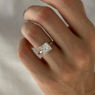 Round Halo, Pave & Split Shank Engagement Ring – 1.93 CT Lab Grown Diamond