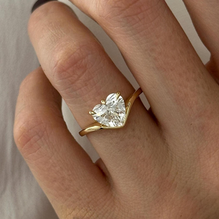 Heart Swirl Solitaire Engagement Ring – 2 CT Lab Grown Diamond