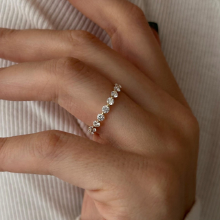 0.13 TCW Round Twisted DEF/VVS Lab Grown Diamond Wedding Band