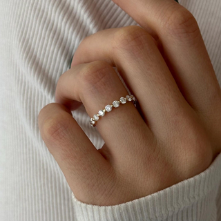 0.13 TCW Round Twisted DEF/VVS Lab Grown Diamond Wedding Band