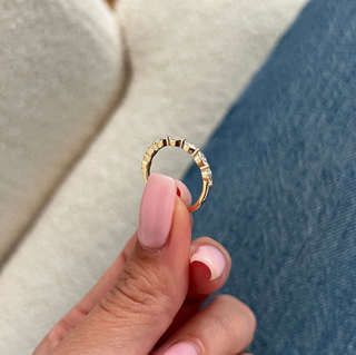 0.13 TCW Round Twisted DEF/VVS Lab Grown Diamond Wedding Band