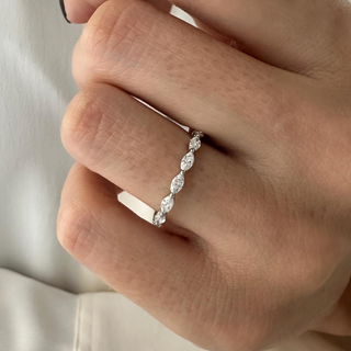0.13 TCW Round Twisted DEF/VVS Lab Grown Diamond Wedding Band