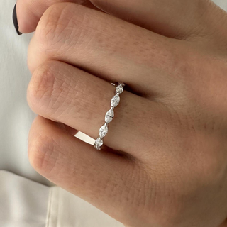 0.13 TCW Round Twisted DEF/VVS Lab Grown Diamond Wedding Band