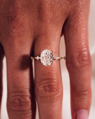 Cushion Hidden Halo Lab Grown Diamond Engagement Ring