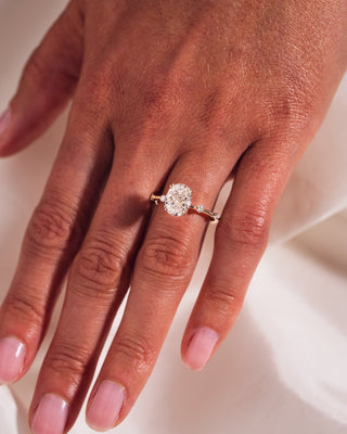 Cushion Hidden Halo Lab Grown Diamond Engagement Ring