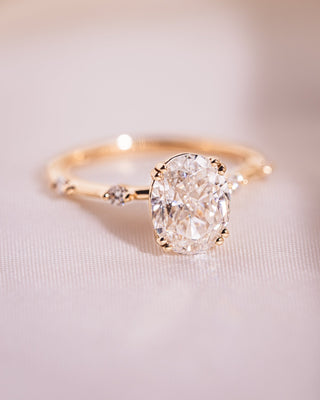 Cushion Hidden Halo Lab Grown Diamond Engagement Ring