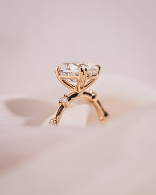 Cushion Hidden Halo Lab Grown Diamond Engagement Ring