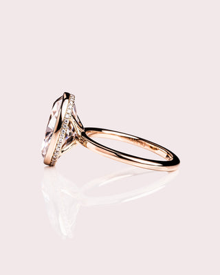 Cushion Hidden Halo Lab Grown Diamond Engagement Ring