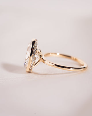 Cushion Hidden Halo Lab Grown Diamond Engagement Ring