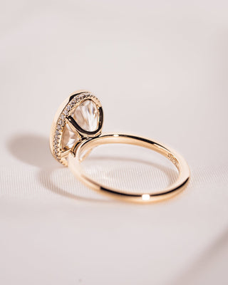 Cushion Hidden Halo Lab Grown Diamond Engagement Ring