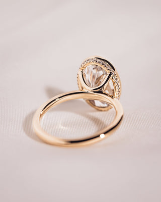 Cushion Hidden Halo Lab Grown Diamond Engagement Ring