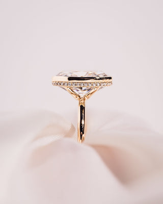 Cushion Hidden Halo Lab Grown Diamond Engagement Ring