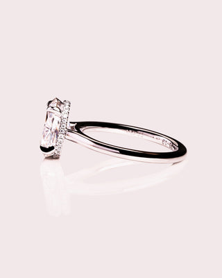 Cushion Hidden Halo Lab Grown Diamond Engagement Ring