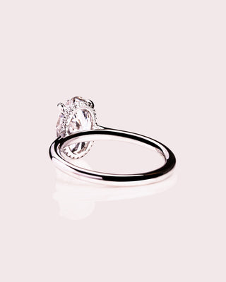Cushion Hidden Halo Lab Grown Diamond Engagement Ring