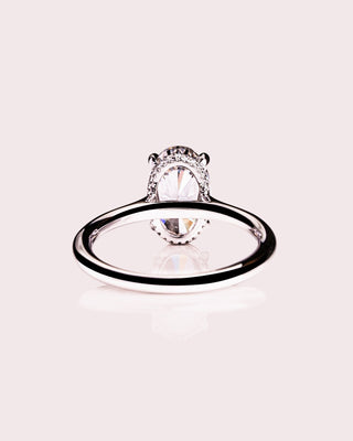 Cushion Hidden Halo Lab Grown Diamond Engagement Ring