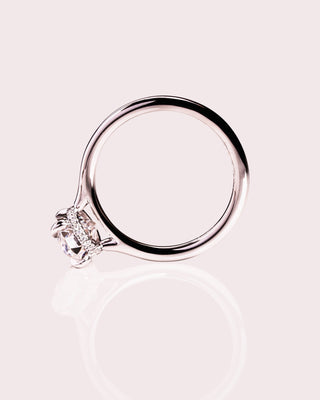 Cushion Hidden Halo Lab Grown Diamond Engagement Ring