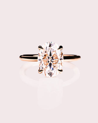 Cushion Hidden Halo Lab Grown Diamond Engagement Ring