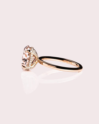 Cushion Hidden Halo Lab Grown Diamond Engagement Ring