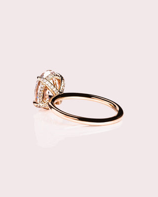 Cushion Hidden Halo Lab Grown Diamond Engagement Ring
