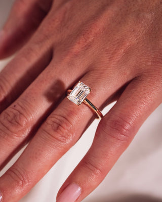 Cushion Hidden Halo Lab Grown Diamond Engagement Ring