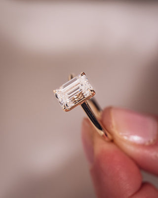 Cushion Hidden Halo Lab Grown Diamond Engagement Ring