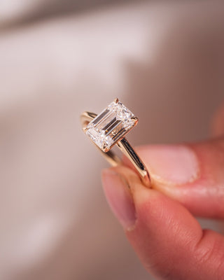 Cushion Hidden Halo Lab Grown Diamond Engagement Ring