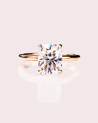 Cushion Hidden Halo Lab Grown Diamond Engagement Ring
