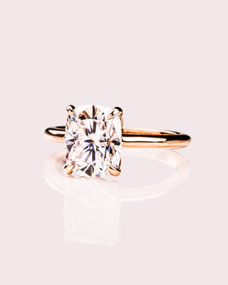 Cushion Hidden Halo Lab Grown Diamond Engagement Ring