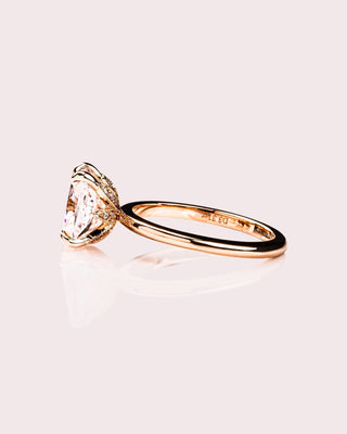 Cushion Hidden Halo Lab Grown Diamond Engagement Ring