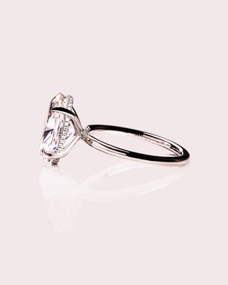 Cushion Hidden Halo Lab Grown Diamond Engagement Ring