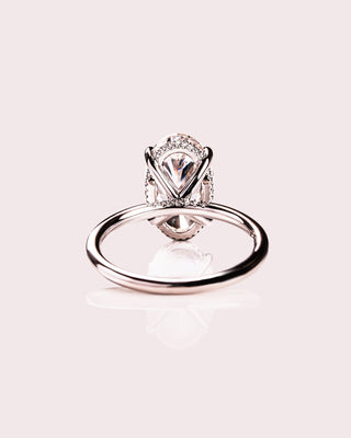 Cushion Hidden Halo Lab Grown Diamond Engagement Ring