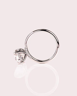 Cushion Hidden Halo Lab Grown Diamond Engagement Ring