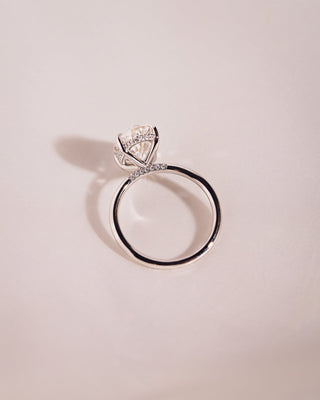 Cushion Hidden Halo Lab Grown Diamond Engagement Ring