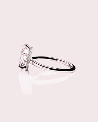 Cushion Hidden Halo Lab Grown Diamond Engagement Ring