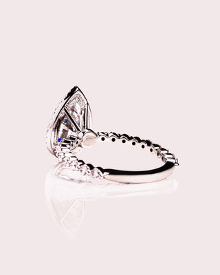 Cushion Hidden Halo Lab Grown Diamond Engagement Ring