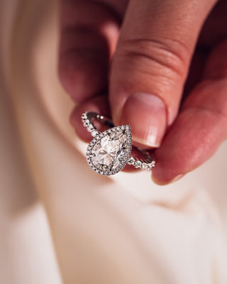 Cushion Hidden Halo Lab Grown Diamond Engagement Ring