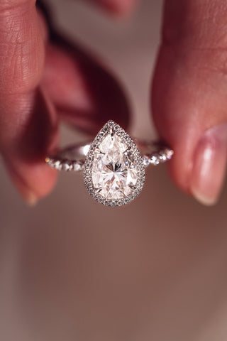 Cushion Hidden Halo Lab Grown Diamond Engagement Ring
