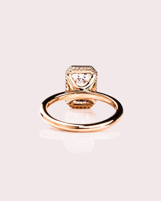 Cushion Hidden Halo Lab Grown Diamond Engagement Ring