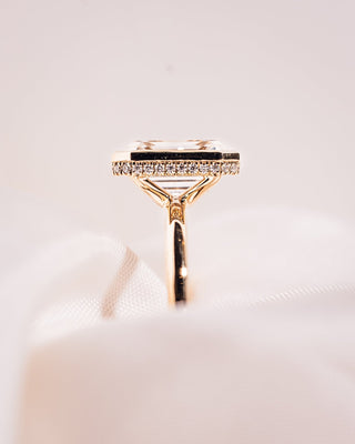 Cushion Hidden Halo Lab Grown Diamond Engagement Ring