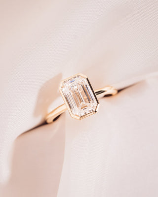 Cushion Hidden Halo Lab Grown Diamond Engagement Ring