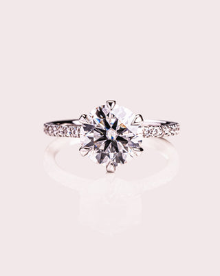 Cushion Hidden Halo Lab Grown Diamond Engagement Ring