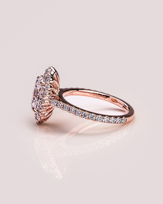 Cushion Hidden Halo Lab Grown Diamond Engagement Ring