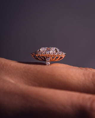 Cushion Hidden Halo Lab Grown Diamond Engagement Ring