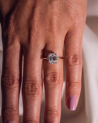 Cushion Hidden Halo Lab Grown Diamond Engagement Ring
