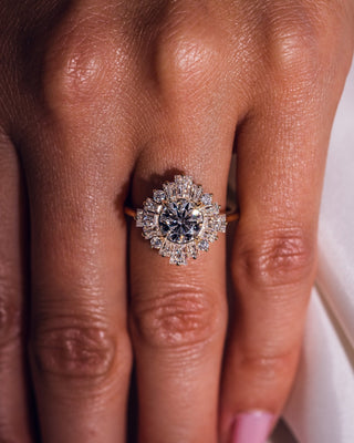 Cushion Hidden Halo Lab Grown Diamond Engagement Ring
