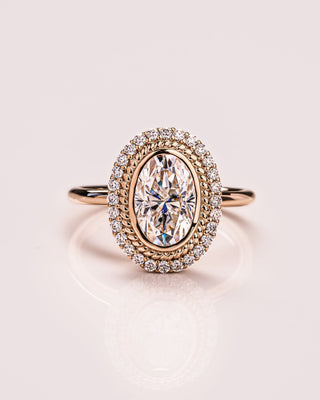 Cushion Hidden Halo Lab Grown Diamond Engagement Ring