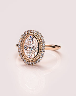 Cushion Hidden Halo Lab Grown Diamond Engagement Ring