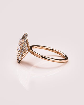 Cushion Hidden Halo Lab Grown Diamond Engagement Ring